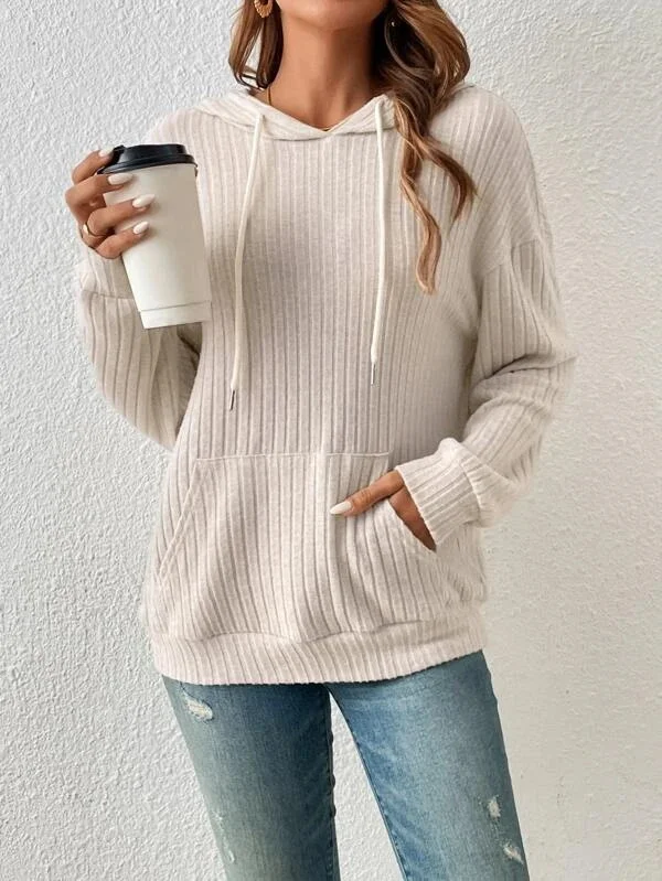 Casual Hoodie Striped Sweatshirt Zipper