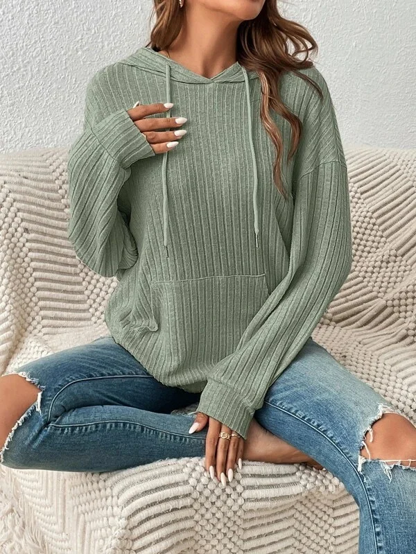 Casual Hoodie Striped Sweatshirt Zipper