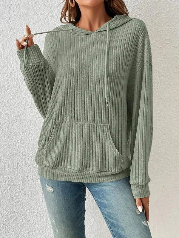 Casual Hoodie Striped Sweatshirt Zipper