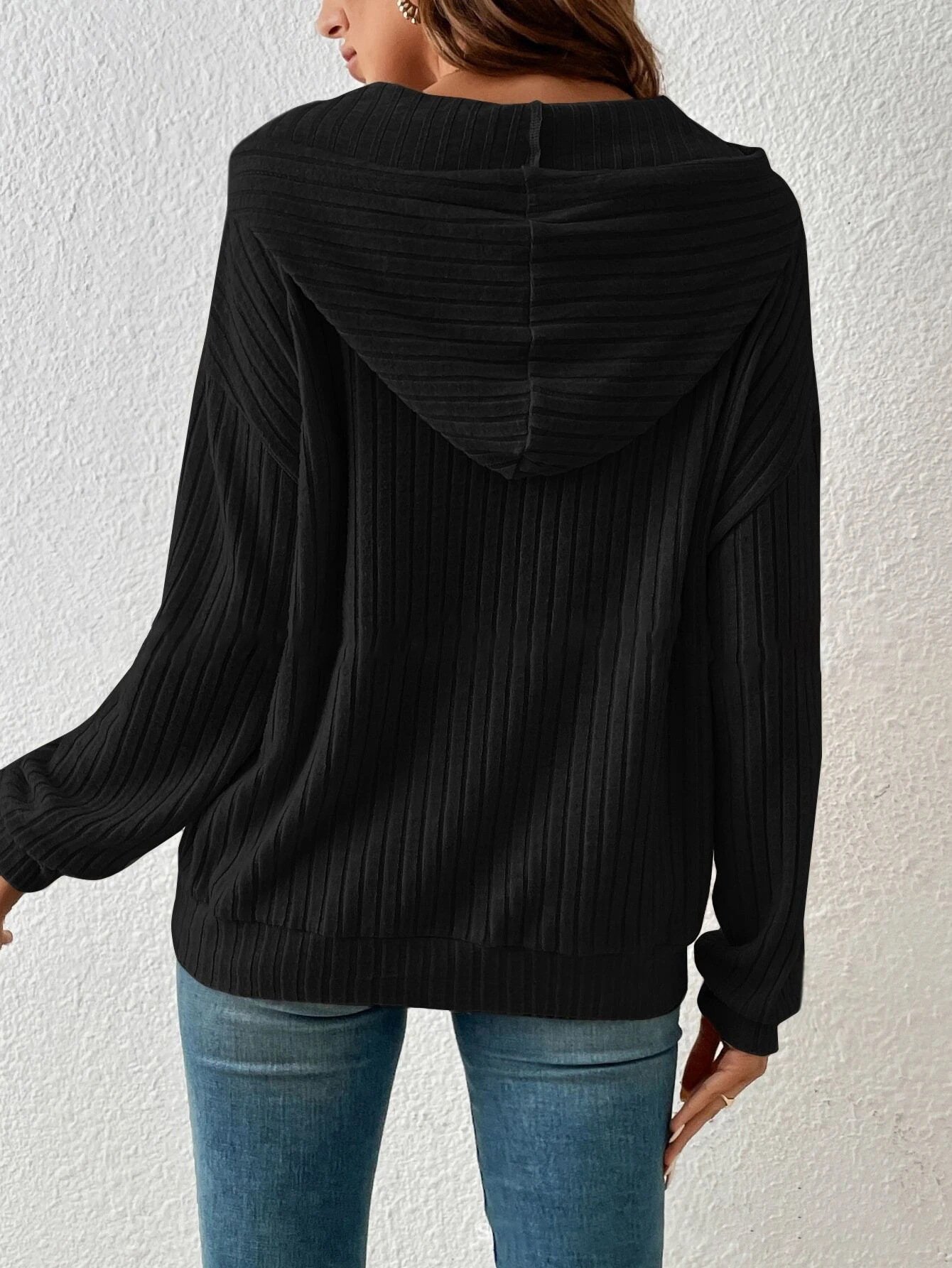 Casual Hoodie Striped Sweatshirt Zipper