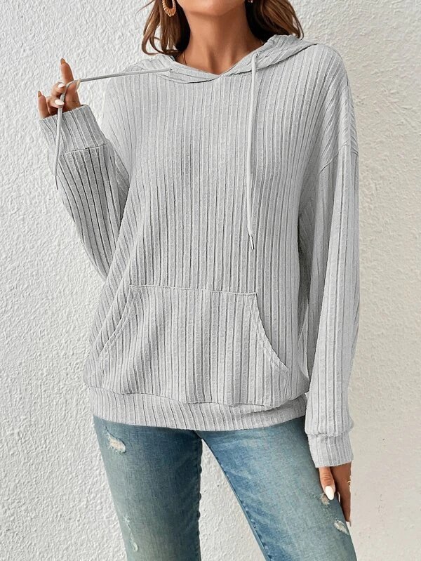 Casual Hoodie Striped Sweatshirt Zipper