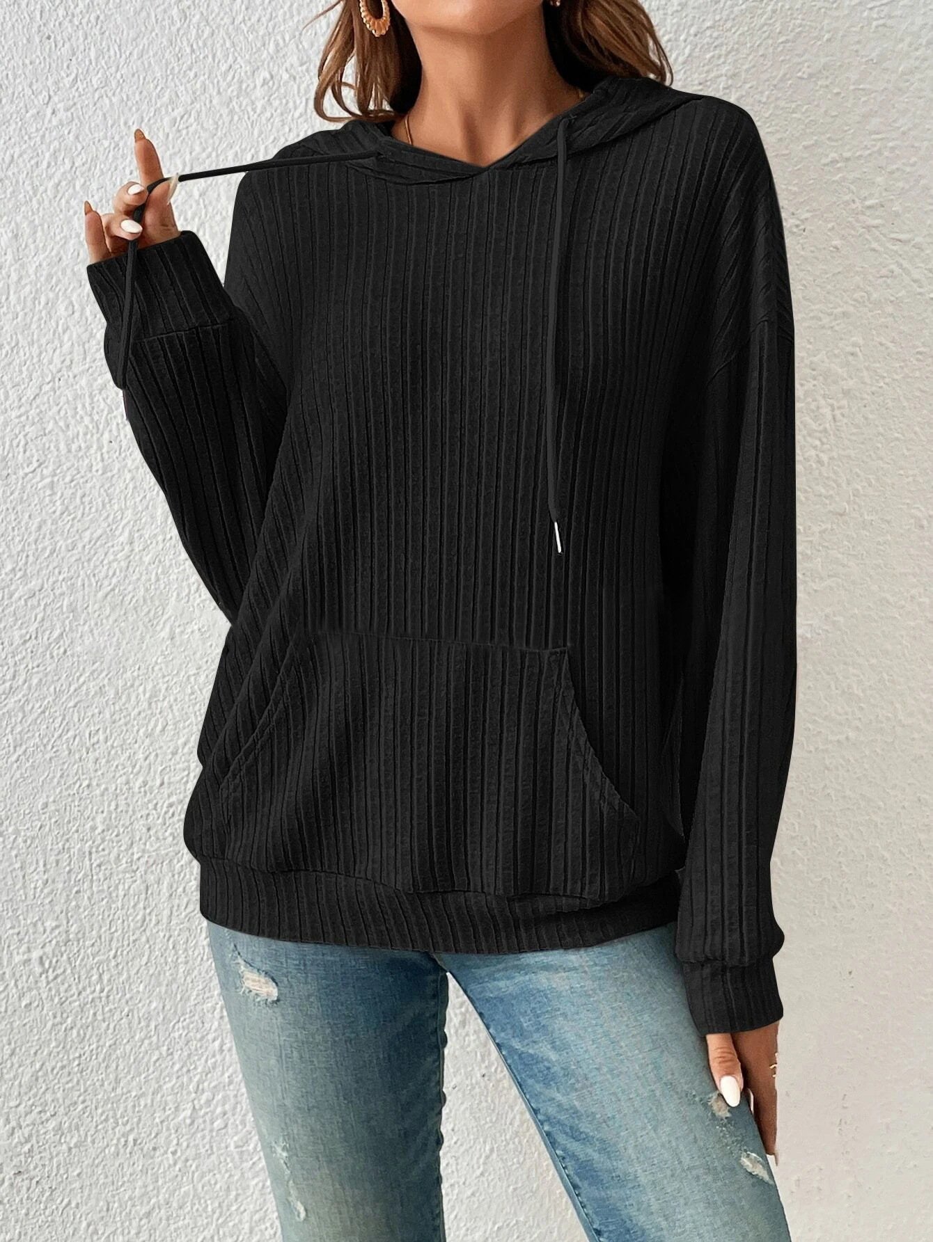 Casual Hoodie Striped Sweatshirt Zipper