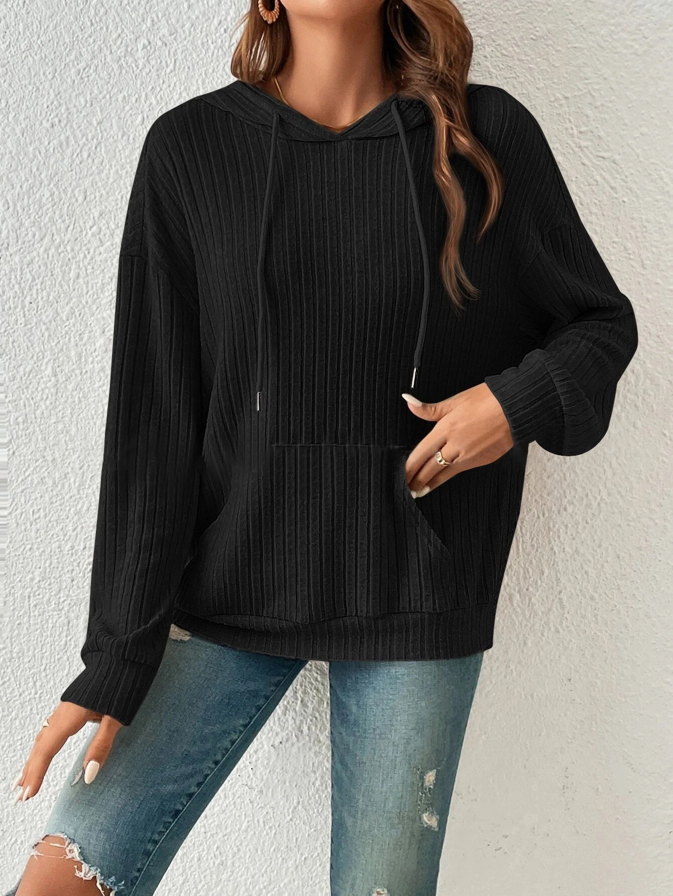 Casual Hoodie Striped Sweatshirt Zipper