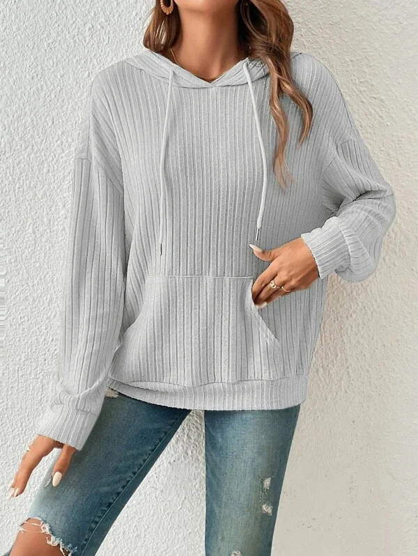 Casual Hoodie Striped Sweatshirt Zipper