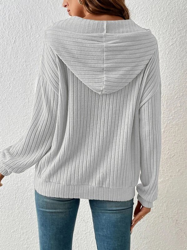 Casual Hoodie Striped Sweatshirt Zipper