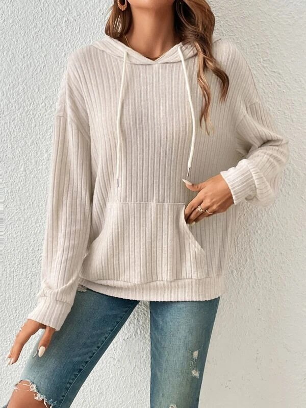 Casual Hoodie Striped Sweatshirt Zipper