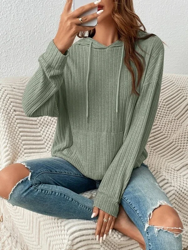 Casual Hoodie Striped Sweatshirt Zipper