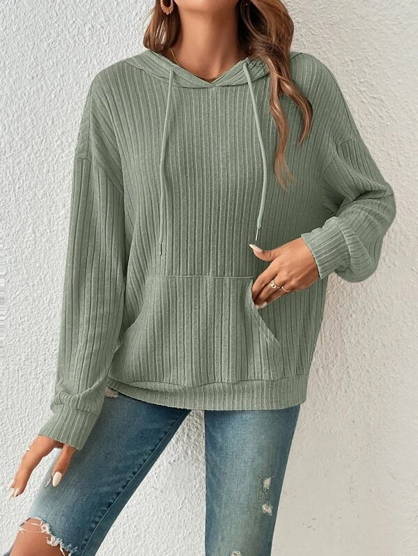 Casual Hoodie Striped Sweatshirt Zipper