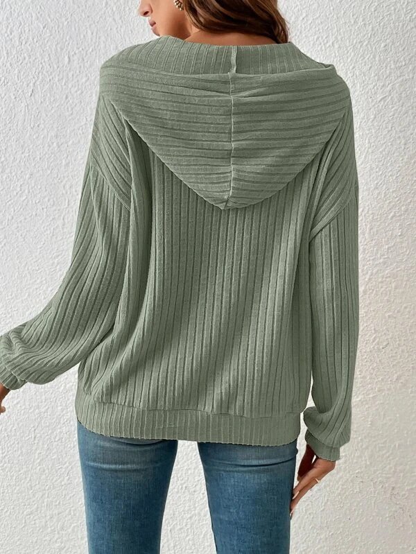 Casual Hoodie Striped Sweatshirt Zipper