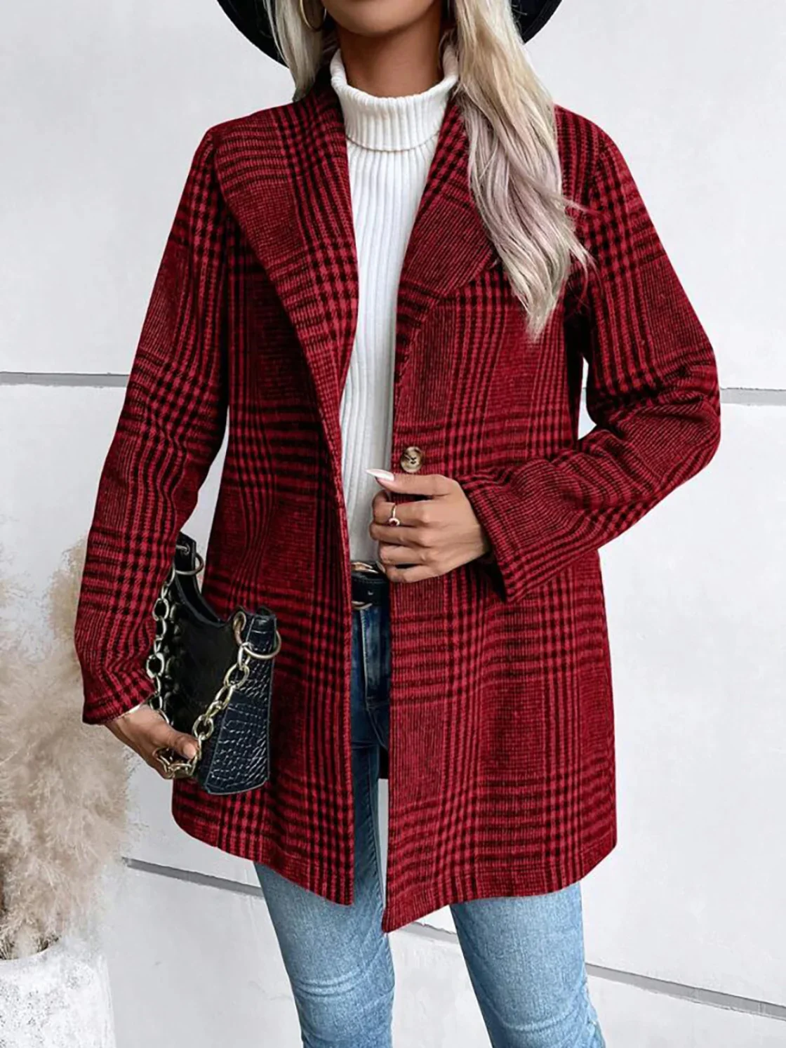 Women's Plaid Heavyweight Loose Jacket