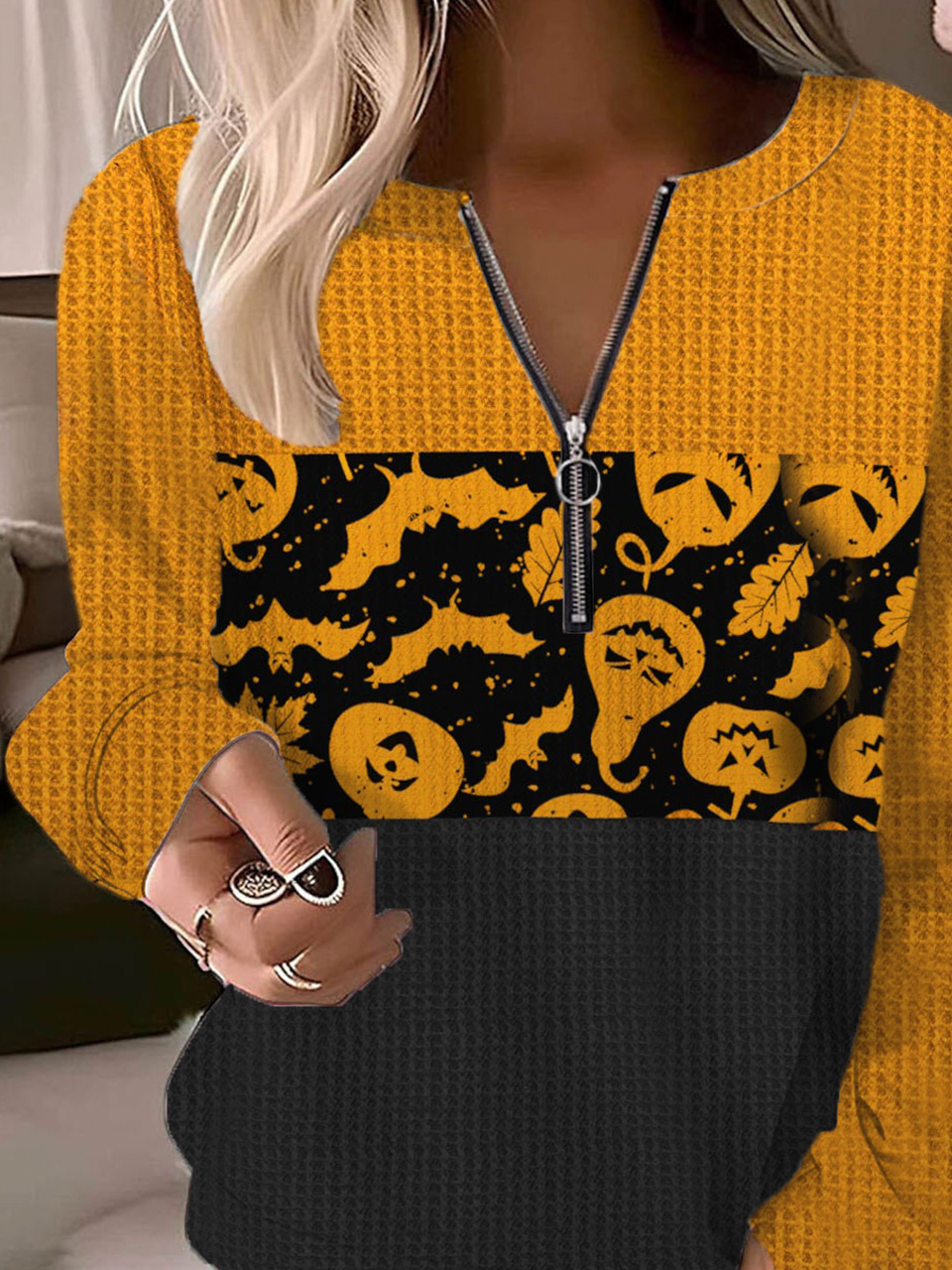 Casual Crew Neck Halloween Sweatshirt