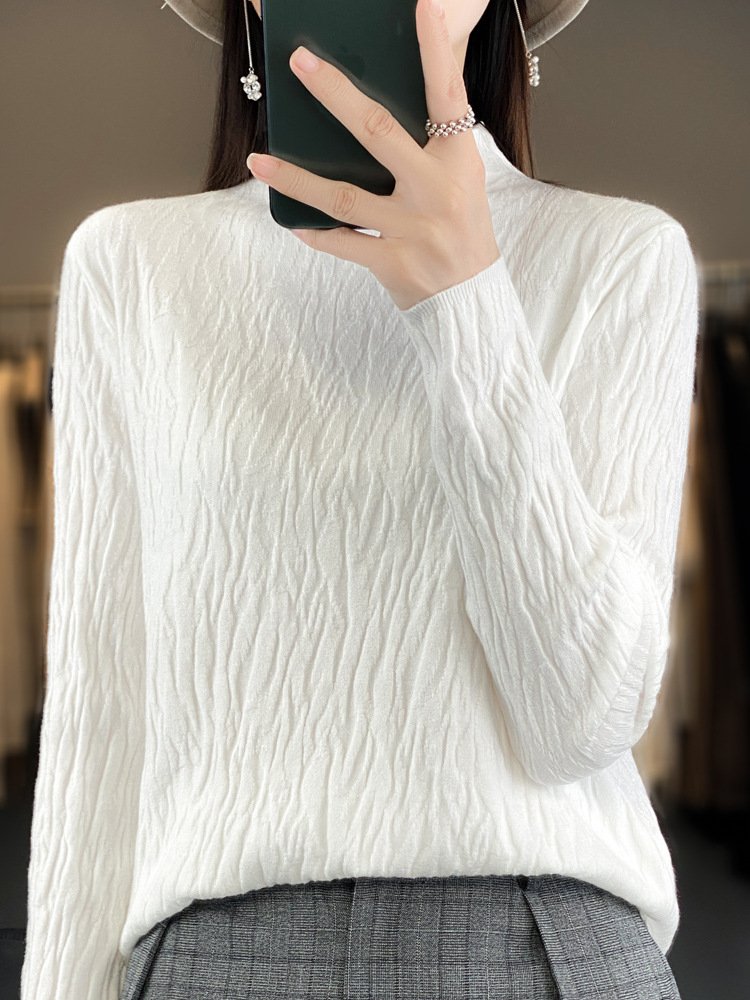 Women Wool/Knitting Plain Long Sleeve Comfy Casual Sweater