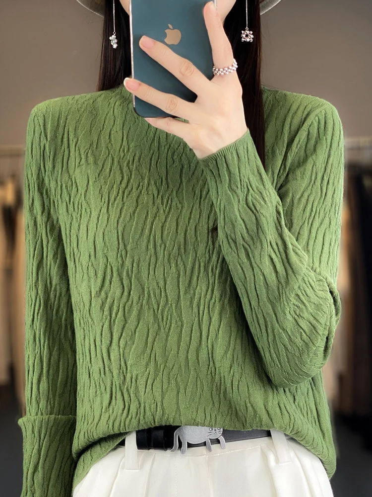 Women Wool/Knitting Plain Long Sleeve Comfy Casual Sweater