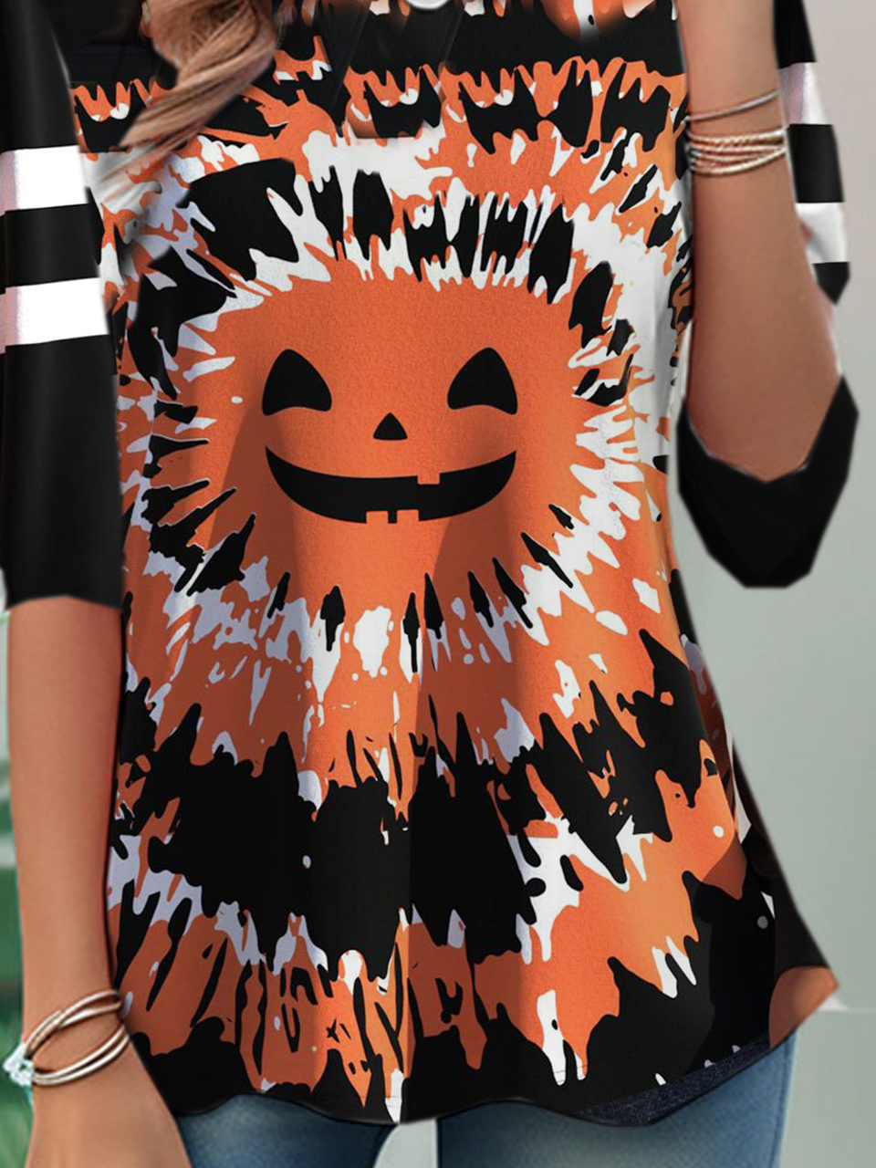 Casual Halloween Crew Neck Long Sleeve T-shirt