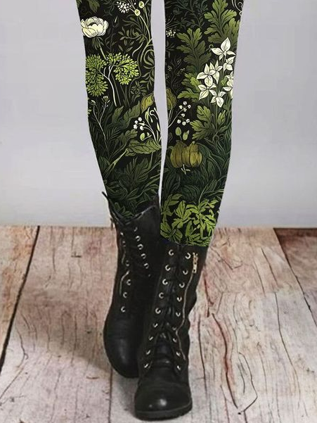 Casual Floral Long Leggings