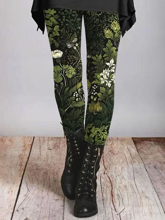 Casual Floral Long Leggings