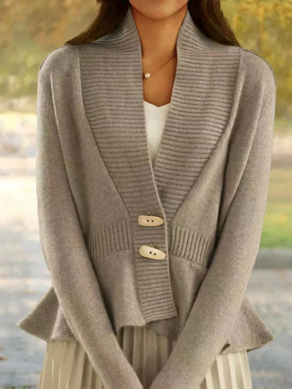 Women Wool/Knitting Plain Long Sleeve Comfy Casual Cardigan