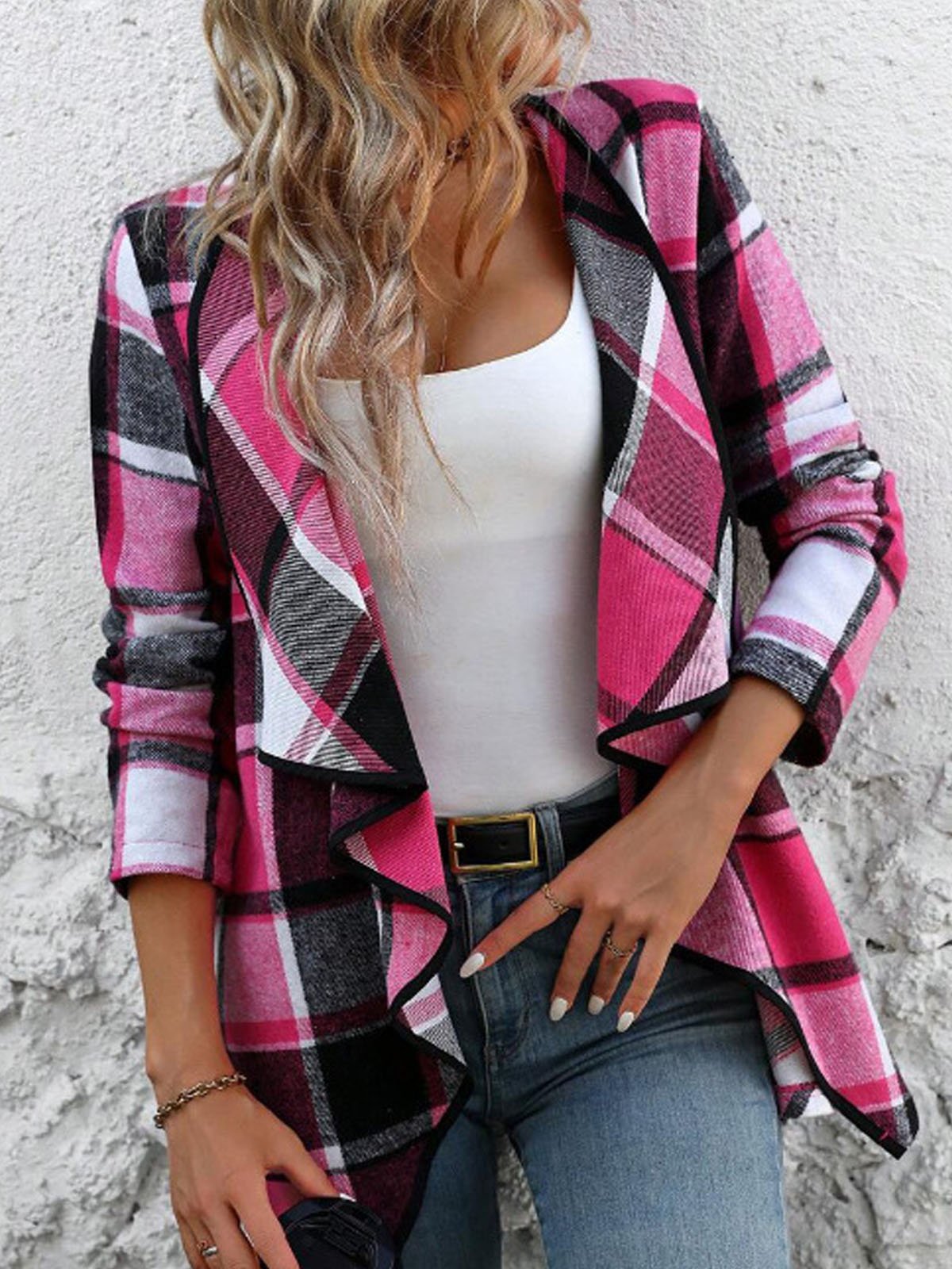 Women's Plaid Regular Loose Jacket