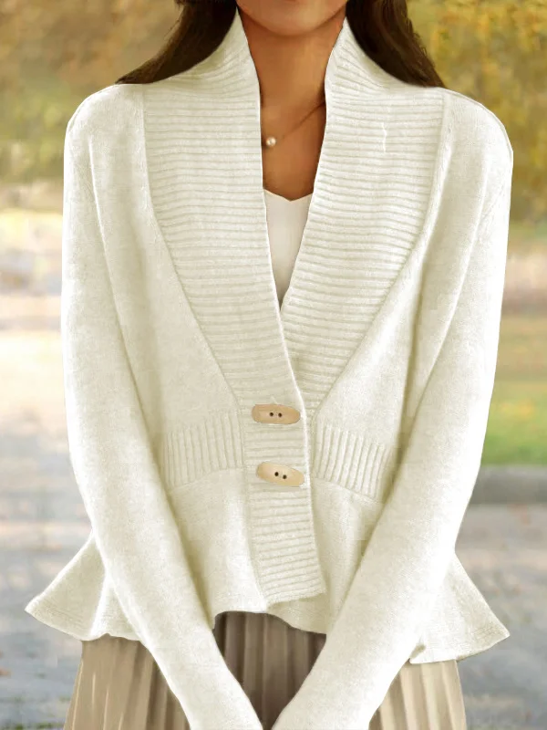 Women Wool/Knitting Plain Long Sleeve Comfy Casual Cardigan