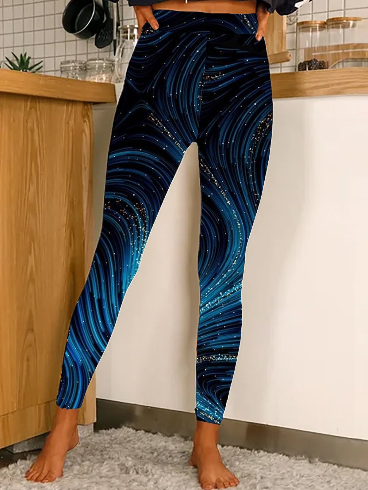 Casual Random Print Long Leggings