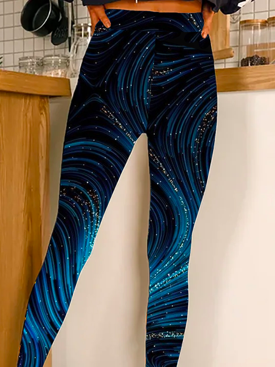 Casual Random Print Long Leggings