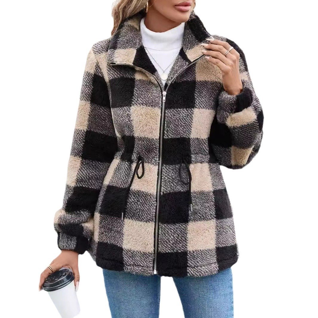 Women's Plain Regular Loose Teddy Jacket