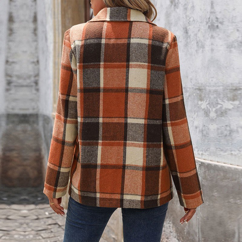 Women's Plaid Regular Regular Fit Blazer