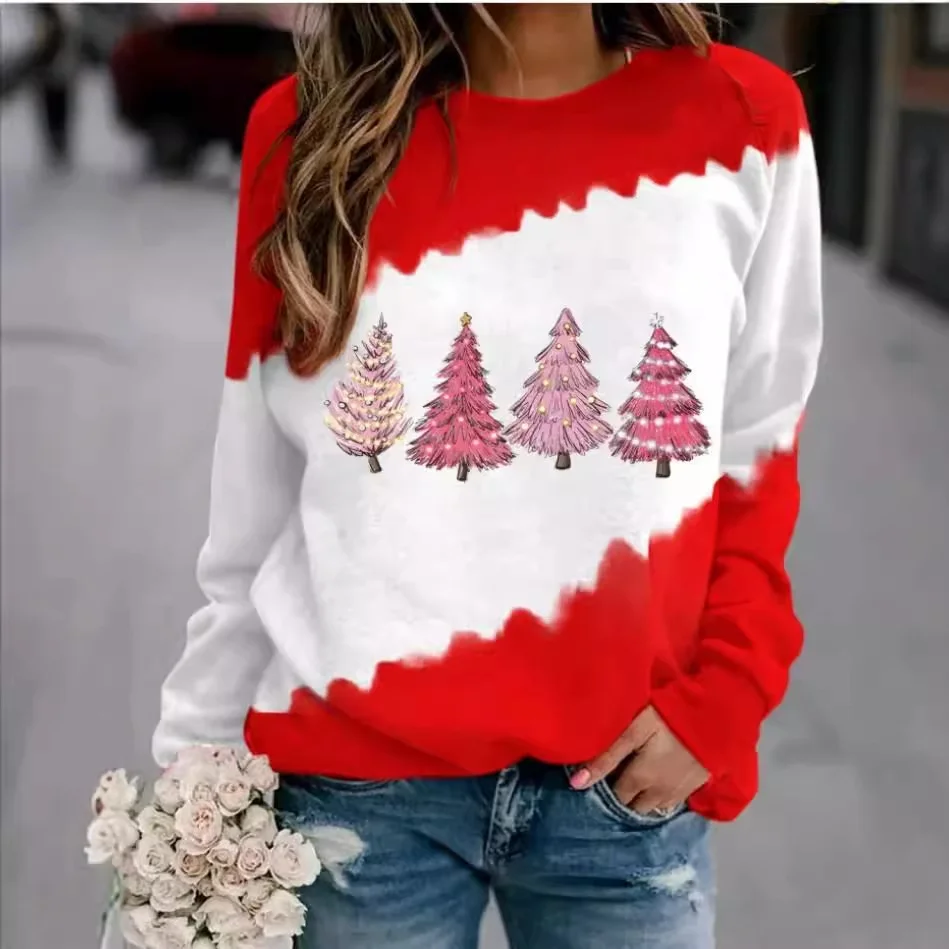 Casual Crew Neck Christmas Sweatshirt