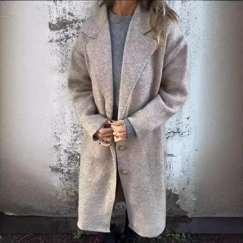 Women's Plain Regular Loose Coat