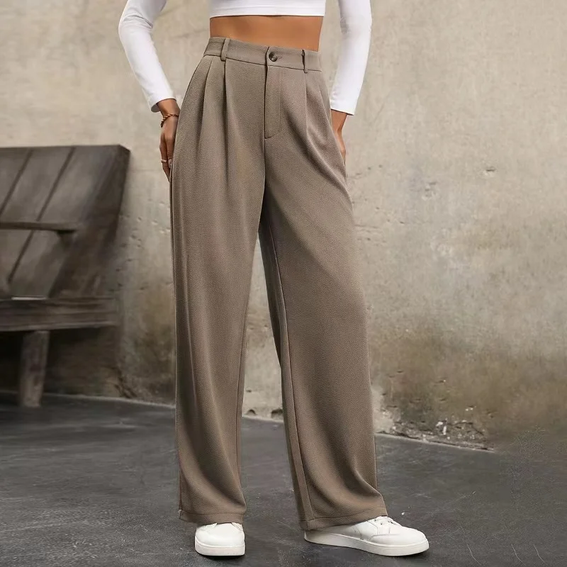 Casual Plain Long Buckle Pant