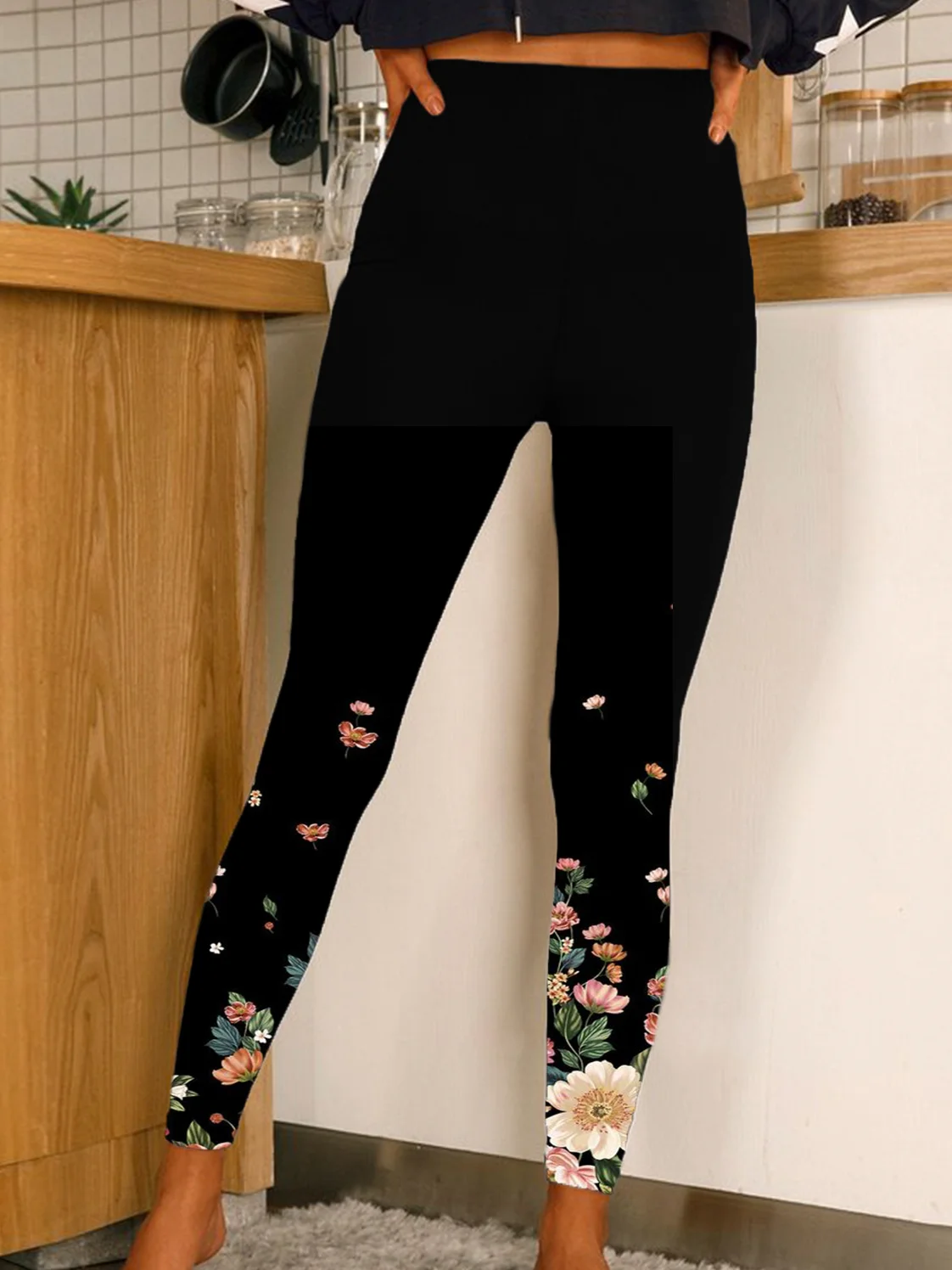 Casual Floral Long Leggings