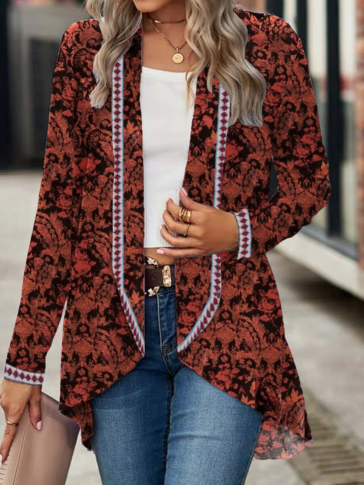 Women's Floral Regular Loose Kimono