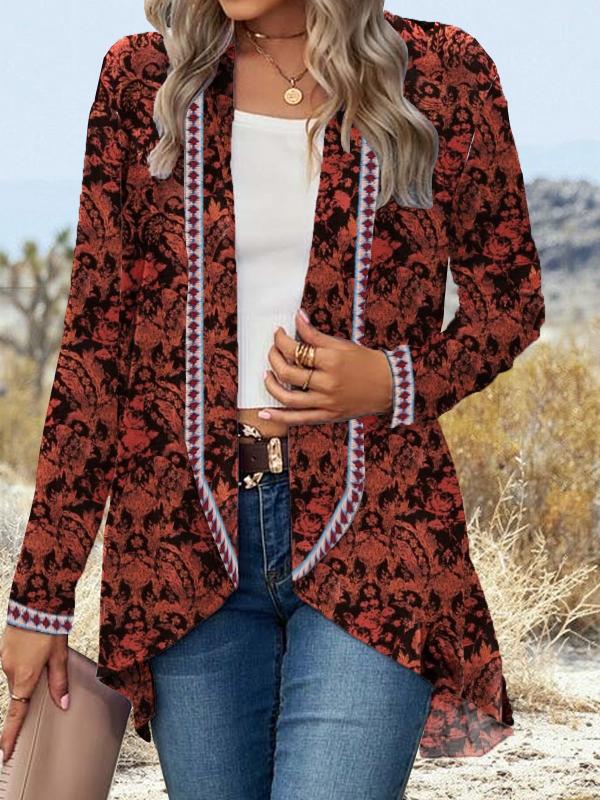 Women's Floral Regular Loose Kimono