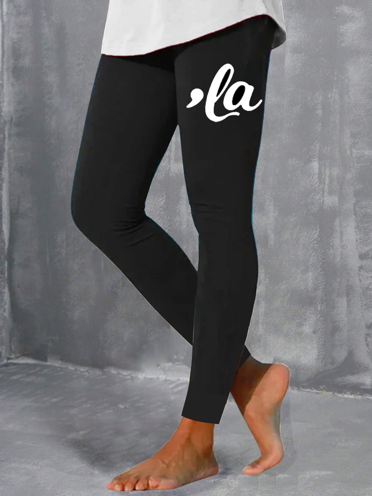 Casual Text Letters Long Leggings