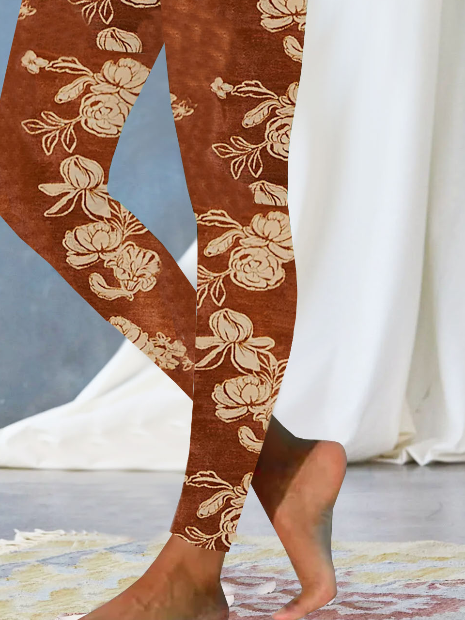 Casual Floral Long Leggings