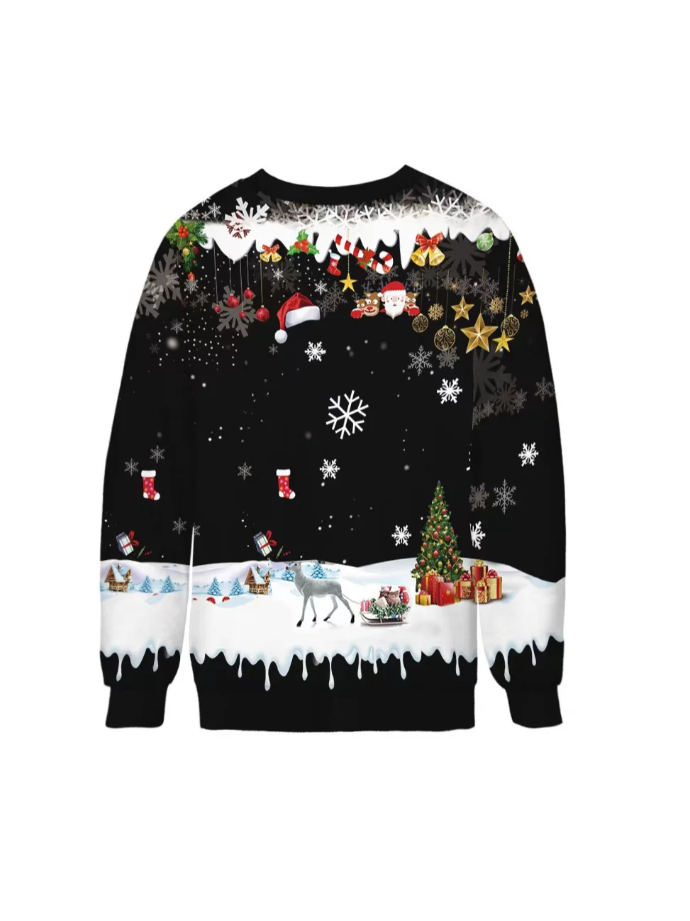 Casual Crew Neck Christmas Sweatshirt