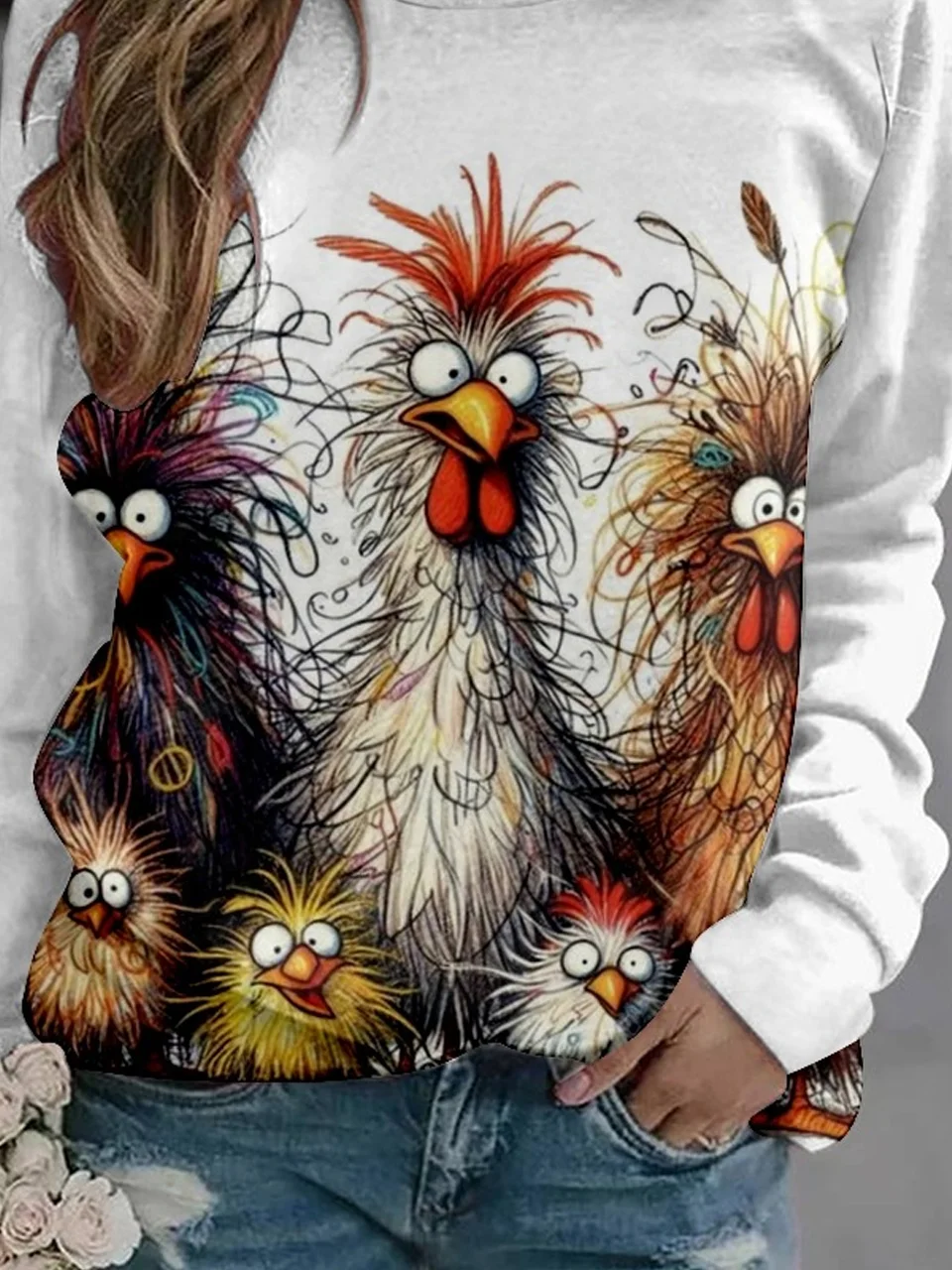 Casual Crew Neck Turkey Sweatshirt