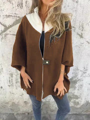 Women's Plain Cloak Thicken Loose Jacket