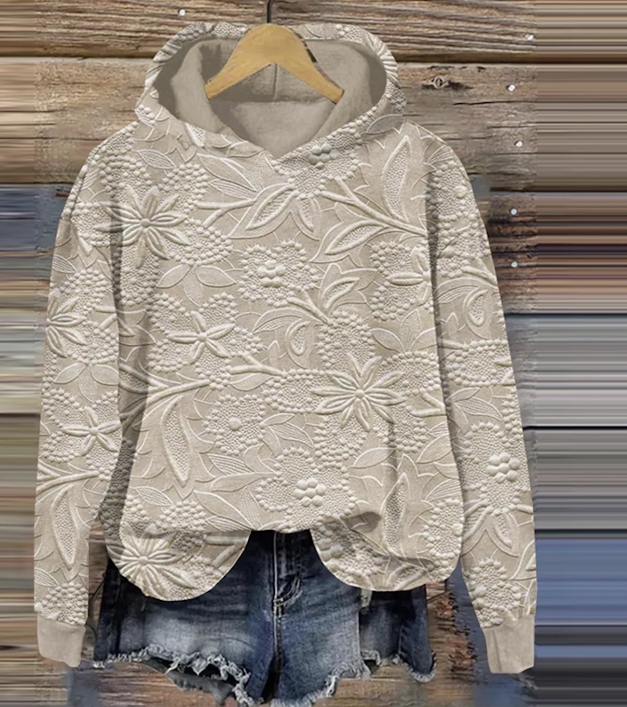 Casual Hoodie Floral Print Hoodie