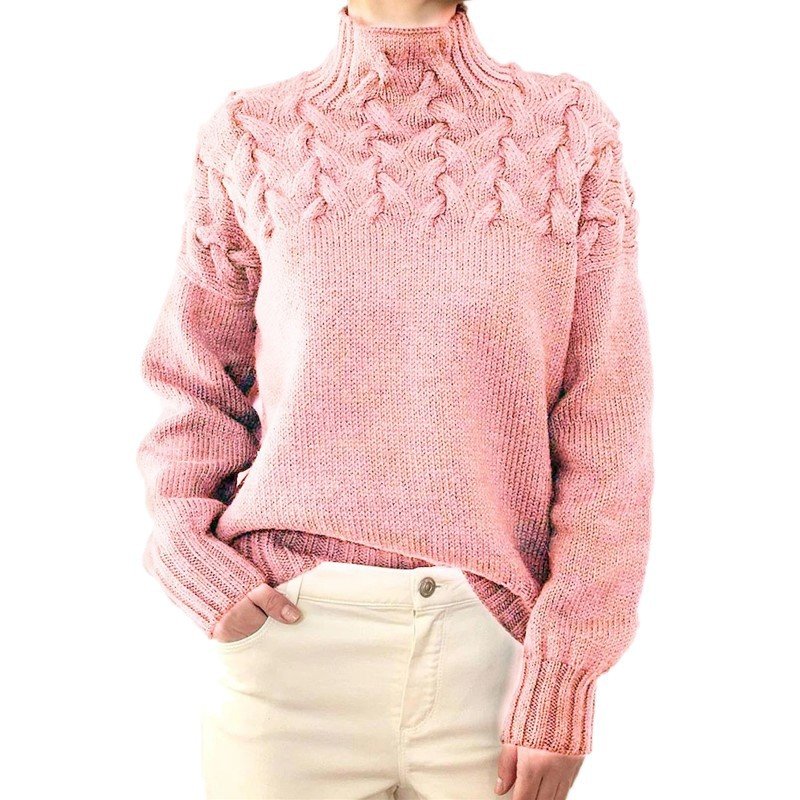 Women Yarn/Wool Yarn Plain Three Quarter Sleeve Comfy Casual Sweater