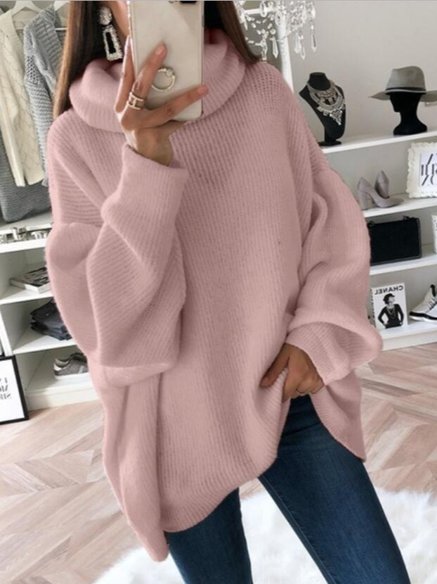 Women Yarn/Wool Yarn Plain Long Sleeve Comfy Casual Sweater