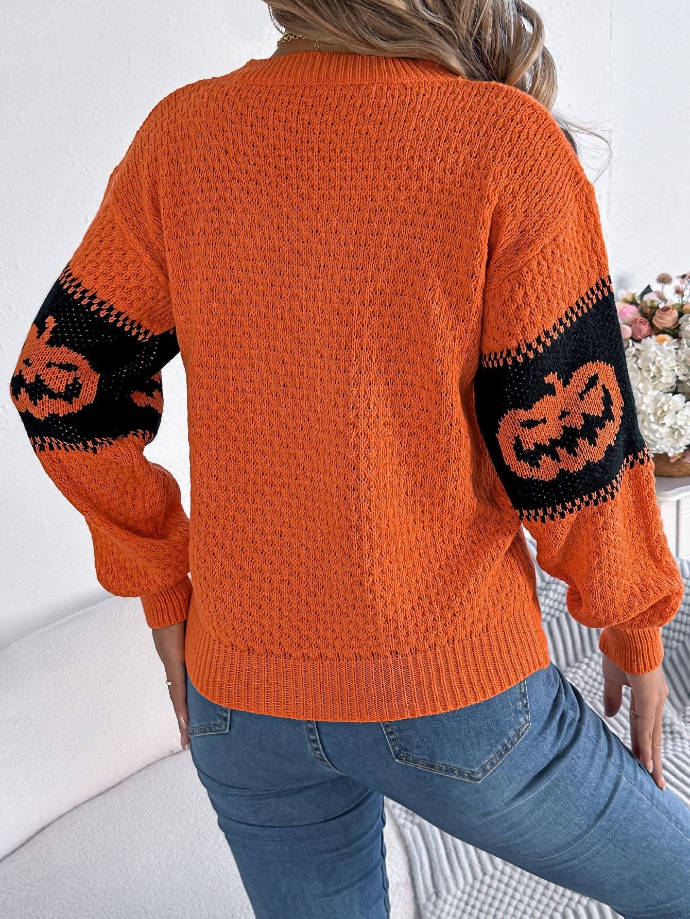 Women Wool/Knitting Halloween Long Sleeve Comfy Casual Sweater