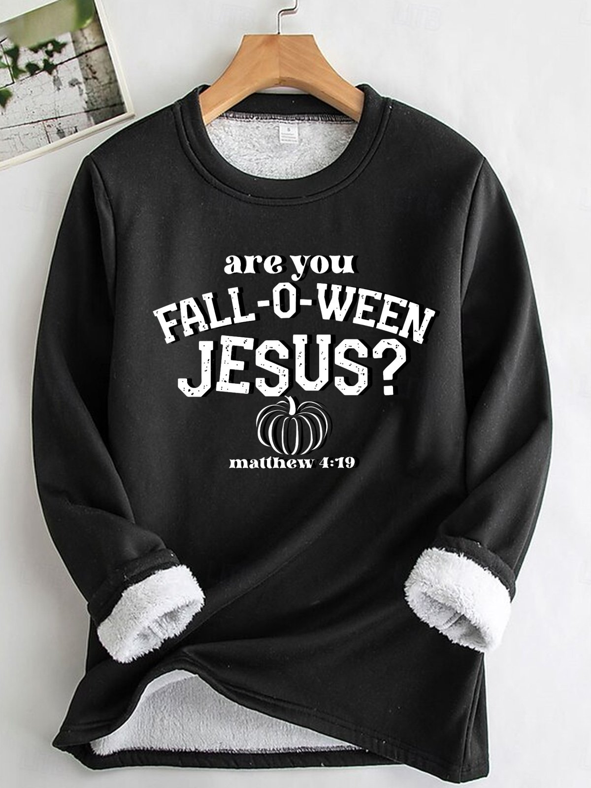 Casual Crew Neck Halloween Sweatshirt Fleece