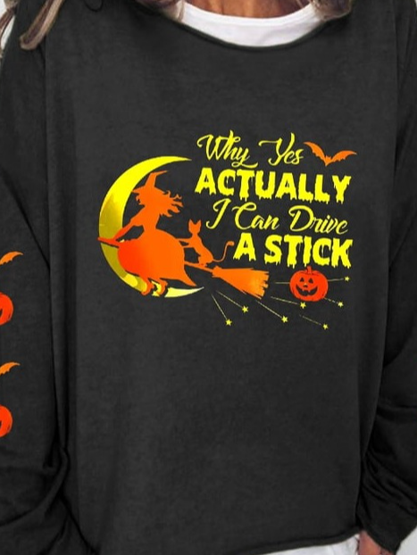 Casual Crew Neck Halloween Sweatshirt Zipper