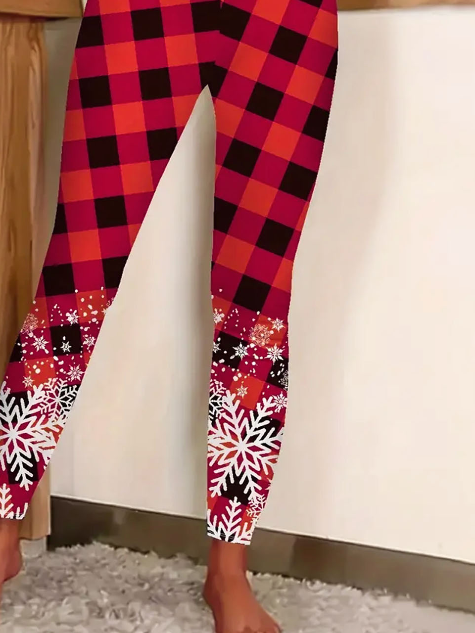 Casual Plaid Long Leggings