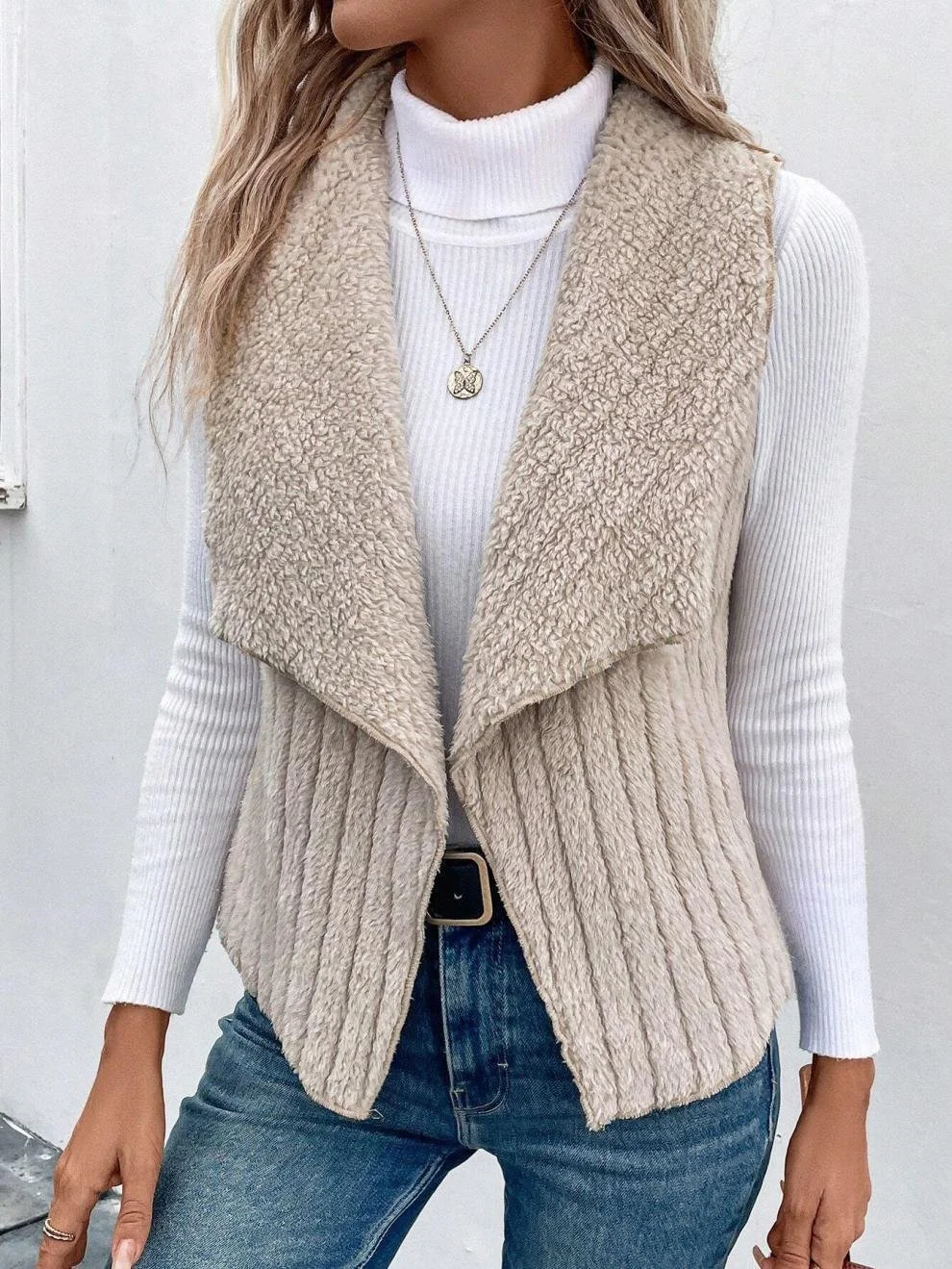 Women's Plain Fleece Loose Vest