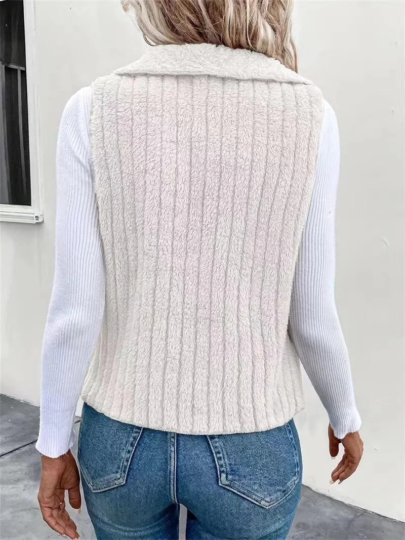 Women's Plain Fleece Loose Vest