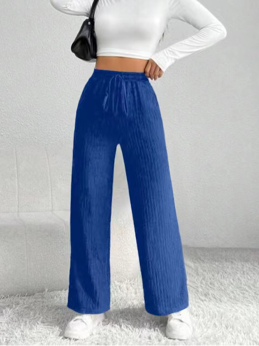 Women Casual Plain Loose Long Pants