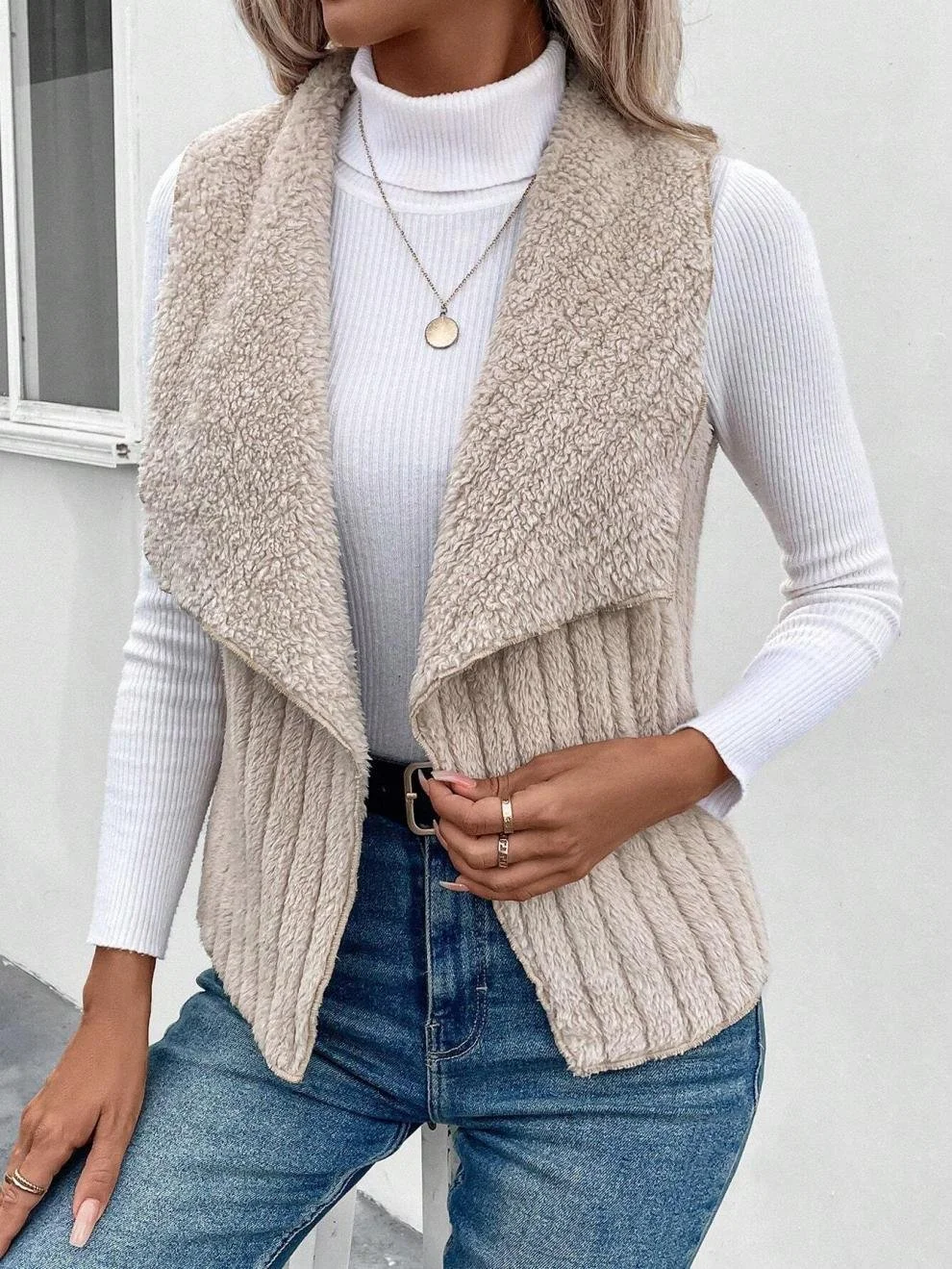 Women's Plain Fleece Loose Vest