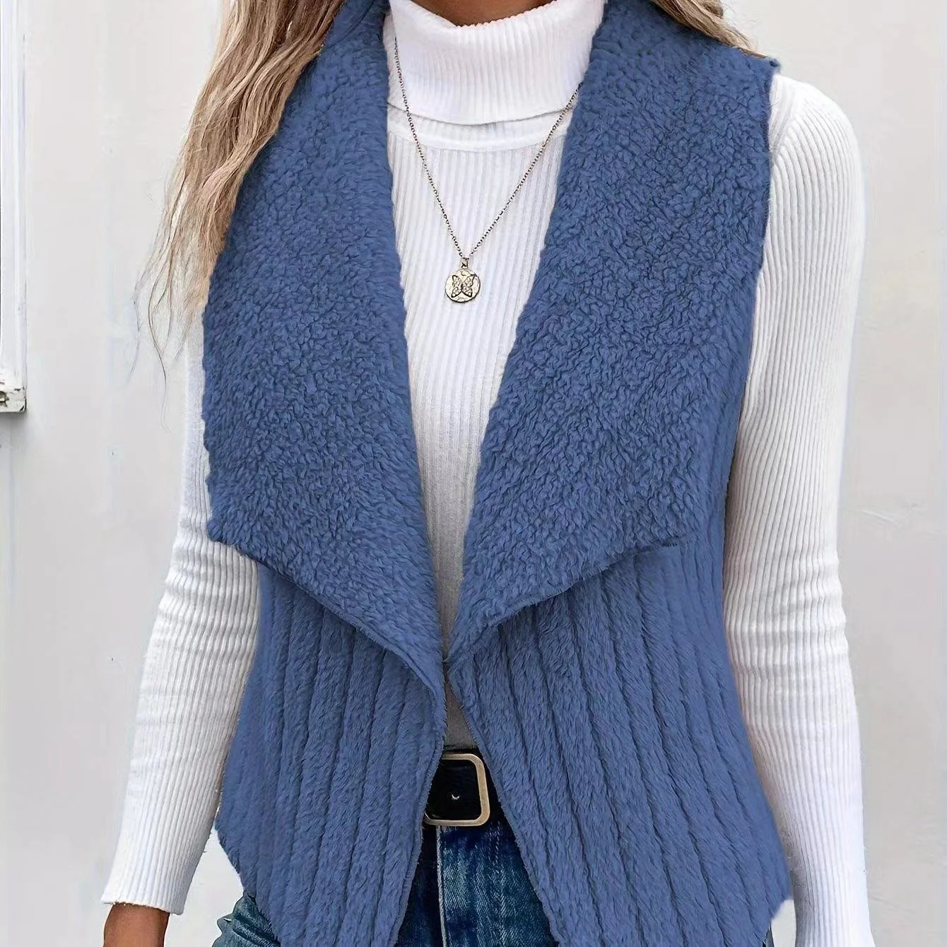 Women's Plain Fleece Loose Vest